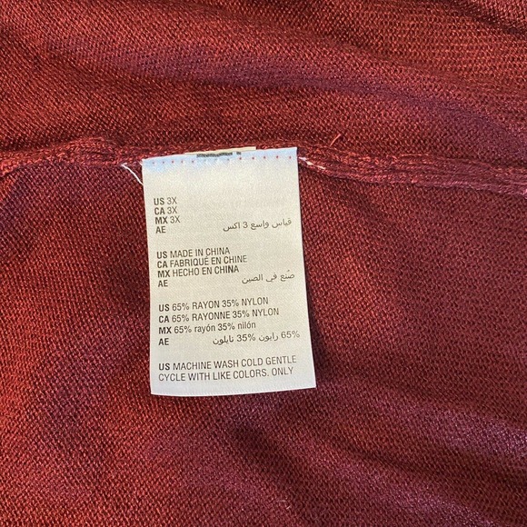 Style & Co plus size cardigan Rayon w pockets Red womens 3x NWT y8 - Picture 5 of 7